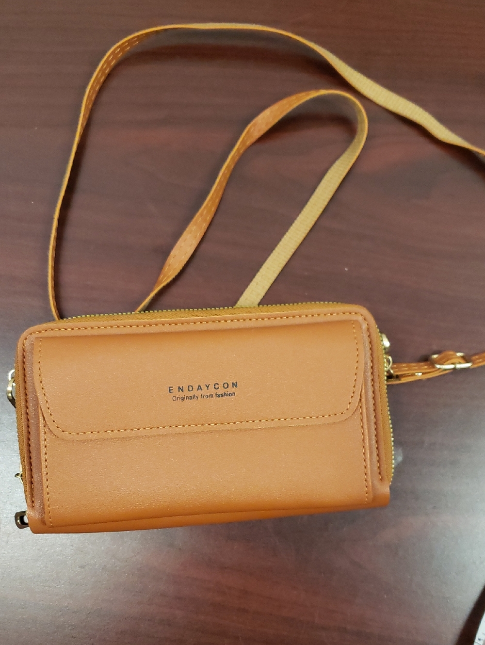 Tan Crossbody Wallet Bag